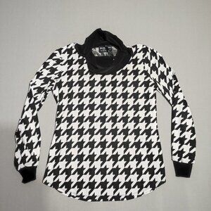 Frank Lyman Design sweater women's size 8 black white colour houndstooth pattern
